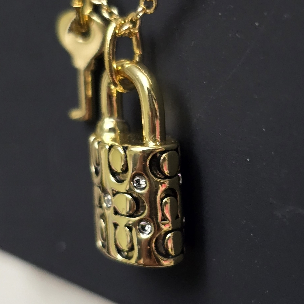 Coach Quilted Padlock Necklace - Picture 4 of 5